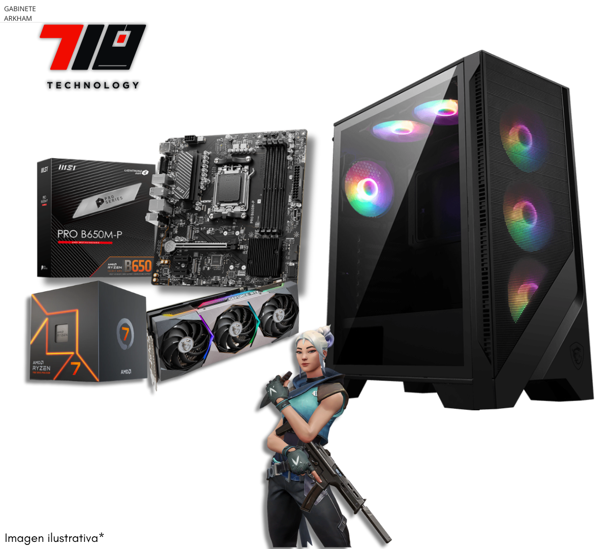 Pc Gamer Am5 Ryzen 7 7700 + Rtx 3080 10gb + 16gb Ram